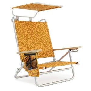 Bliss Hammocks Folding Beach Chair, Backpack Recliner with Canopy