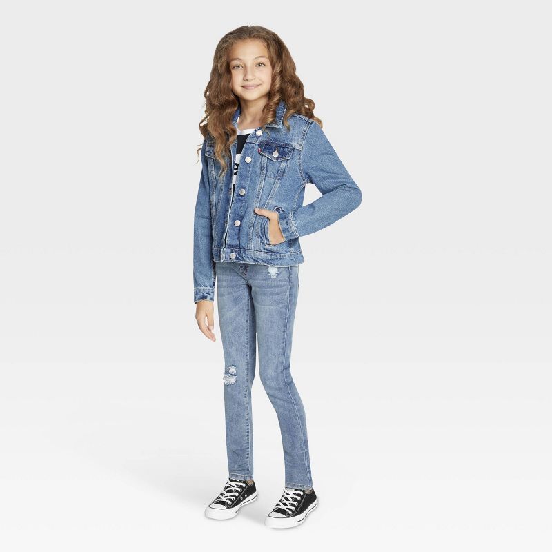 Levi's® Girls' Trucker Jeans Jacket - Dark Wash, 3 of 10