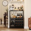 Farmhouse Wine Bar Cabinet With Lights Detachable Wine Rack and Storage Cabinet Kitchen Buffet Cabinet With Glass Holder and Door Buffet Sideboard - 3 of 4