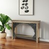 HomeRoots 56" Natural and Black Solid Wood Distressed Console Table With Shelf - 2 of 4
