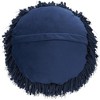 HomeRoots 14" X 14" Navy Blue Round Shag Throw Pillow - 4 of 4