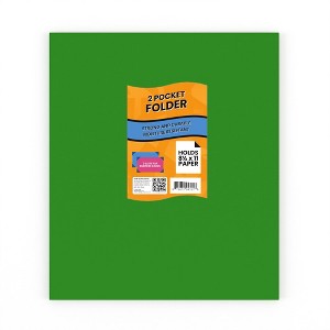 94311: Green Paper Folders, No Holes (100 Packs) - 1 of 4