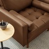 Modway  Valour Faux Leather Tufted Accent Armchair in Brown- Vegan Leather Cushioned Lounge Chair for Living Room or Office - 4 of 4