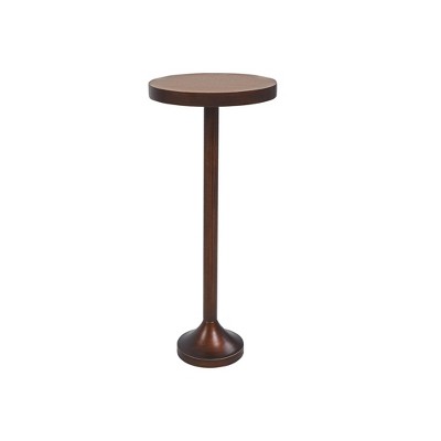 JIONJOY Small Round End Table with Metal Base for Living Room, Bedroom, or Entryway