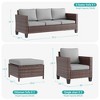 Sonkuki 5-Piece Outdoor Patio Conversation Sofa Set Rattan Wicker Patio Furniture Set with Cushions, Widen Armrest - 2 of 4