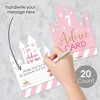 Big Dot of Happiness Little Princess Crown - Castle Wish Card Pink and Gold Princess Baby Shower Activities - Shaped Advice Cards Game - Set of 20 - 2 of 4