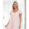 ADR Women's Cotton Nightgown, Ruffled Short Sleeve Lace Trimmed Long Vintage Night Dress Gown - 4 of 4