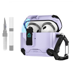 HTUTWOO Airpods pro 3 Case, Shockproof Full Body Cover, Support Wireless Charging with Secure Lock Design, Convenient Bracket - 1 of 4