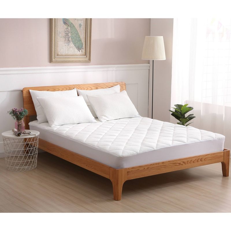 King Cool Knit Mattress Pad White - St. James Home, 4 of 5