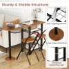 Tangkula 3 PCS Dining Table Set w/ 2 Foldable Chairs & 4-Tier Storage Shelf Space Saving - 4 of 4