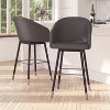 Merrick Lane Temperance Modern Wood Frame Stool with Metallic Accents - 4 of 4