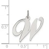 Black Bow Jewelry Sterling Silver, Ella Collection, LG Fancy Script Initial W Pendant - 4 of 4