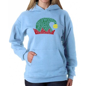 LA Pop Art Christmas Elf Hat - Women's Word Art Hooded Sweatshirt - 1 of 4