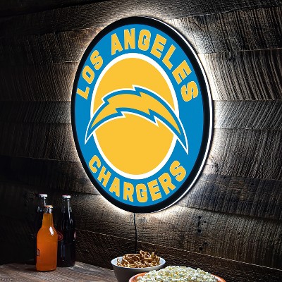 Evergreen Ultra-Thin Edgelight LED Wall Decor, Round, Los Angeles Chargers- 23 x 23 Inches Made In USA