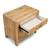 1pc Natural Wood Finish Three Drawer Nightstand Wooden Bedroom Furniture - 3 of 4