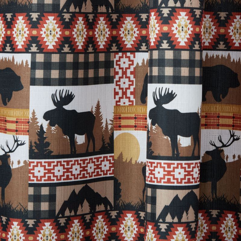 ESTATE VIEW Moose Lodge Light Filtering Rod Pocket Curtain Panel Pair, 2 of 7