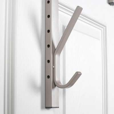 J&V TEXTILES Over The Door Hanger, 2 Organizer Rack, Adjustable Height Hooks for Coat, Hat, Scarf, Bag, Accessory
