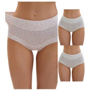 INSPIRE CHIC 3 Packs Women's Cotton Floral Printed High Waisted Full Coverage Tummy Underwear - 1 of 4