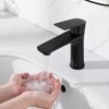 Stainless Steel Bathroom Sink Faucet, Single Handle Lavatory Faucet, Matte Black - 3 of 4