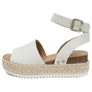 Soda TOPIC Women's Open Toe Espadrilles Platform Wedge Sandals - 1 of 4