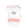 Hudson Baby Infant Girl Cotton Bodysuits, Mamas Girl Pink Peony Tutu - 2 of 4