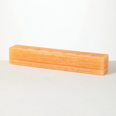 Vance Kitira 22.75" Layered Brick Candle, Yellow