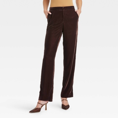 Velvet trousers women sales