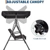 3-Person Patio Swing Chair with Adjustable Canopy, Outdoor Glider Lounge Chair for Porch, Garden, or Backyard - 3 of 4