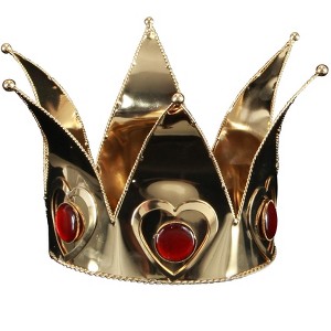 HalloweenCostumes.com   Women  Gold Mini Queen of Hearts Costume Crown for Adults and Teens, Orange - 1 of 1