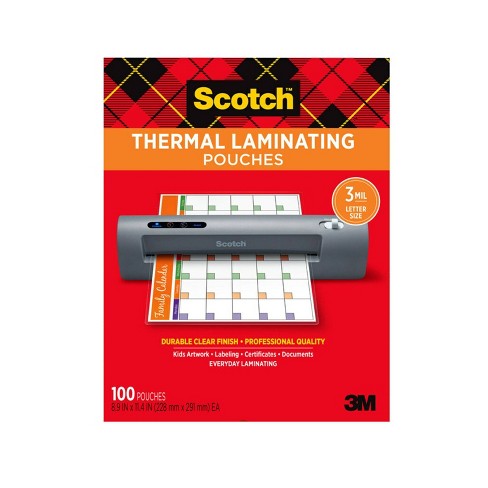 Scotch 100ct 8.5"x11" Thermal Laminating Pouches - image 1 of 4
