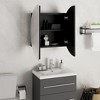 vidaXL Cabinet Bathroom Wall Vanity Mirror Cabinet with Round Mirror and LED - Black 18.5" x 18.5" x 6.9" - 4 of 4