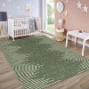 Living Room Rug Washable Bedroom Rugs Neutral Area Rug for Nursery Geometric Striped Carpet Non Slip Stain Resistant Farmhouse Floor Cover White Rug - 2 of 4