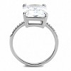 Slickblue Clear CZ Oblong Engagement Ring for Women, Polished Stainless Steel, Pave Design, Size 5-10 - 3 of 4