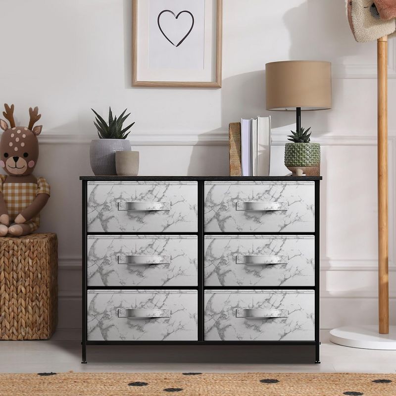 Sorbus 6 Drawers Dresser- Storage Unit with Steel Frame, Wood Top, Fabric Bins - for Bedroom, Closet, Office and more, 2 of 7