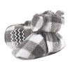 Hudson Baby Cozy Fleece Booties, Charcoal Gray White Plaid - 3 of 4