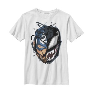 Boy's Marvel Captain America Venom Mask Symbol T-Shirt - 1 of 4