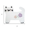 HomeRoots 2' X 3' White Kitty Cat And Flowers Youthful Washable Area Rug - 3 of 4