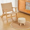 ChicFurnit Ottomans and Benches Storage Ottoman Round Footstool Foot Rest Footstool with Wood Legs for Living Room, Beige, 13.39"*13.39"*6.89" - 2 of 4