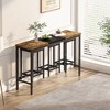 CAVINAS Dining Table Set for 3 Kitchen Table Pub Table Modern Design Long Dining Table Set with 3 Stools - 4 of 4