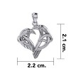 Slickblue Women's Sterling Silver Celtic Raven Heart Pendant Necklace, 18 Inch Chain, Symbolic Knot Design, Silver - 3 of 4