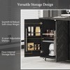 YOOCOZZ Farmhouse Rolling Kitchen Island with Ash Veneer Drop Leaf, Large Storage Space and 3D Wave Stripes Design - 4 of 4