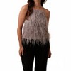 Women's Amanda Feather Tiered Halter Top - LUCY PARIS - 4 of 4
