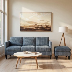 TUYOHW L-Shaped Sectional Sofa,Small Space Corduroy 4-Seat Couch with Memory Foam for Living Rooms & Apartments - 1 of 4