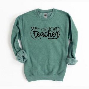 Simply Sage Market Women's Graphic Sweatshirt One Loved Teacher Apple - 1 of 3