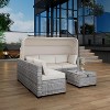 Jojoka 6-Piece Outdoor Sofa Set, Daybed with Retractable Canopy, Patio Lounge with Adjustable Backrests, Chaise Lounge, Garden Furniture - 4 of 4