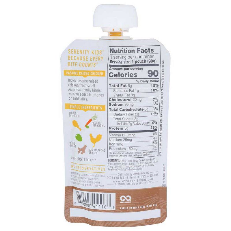 Serenity Kids Turmeric Chicken With Bone Broth Puree 7+ Months - Case of 6/3.5 oz, 3 of 7