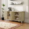 Hollowed-Out 4-Door Cabinet with Adjustable Shelves, Solid Wood Feet, Anti-Tip Design for Bedroom, Living Room, Study - 4 of 4