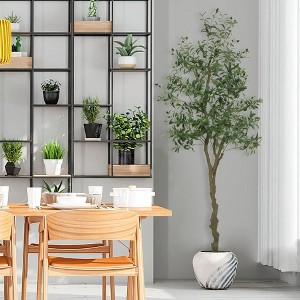 Faux Olive Tree, Fake Black Olive Tree with Pot, Indoor Tall Artificial Plants for Living Room Home Office Store Indoor Outdoor Decor - 1 of 4