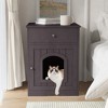 LOVMOR Wooden Pet House Cat Litter Box Enclosure with Drawer - 2 of 4