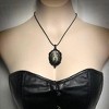 Gothic Bat Glass Pendant Necklace With Rope Chain For Punk Witch Victorian Jewelry Accessories - 2 of 4